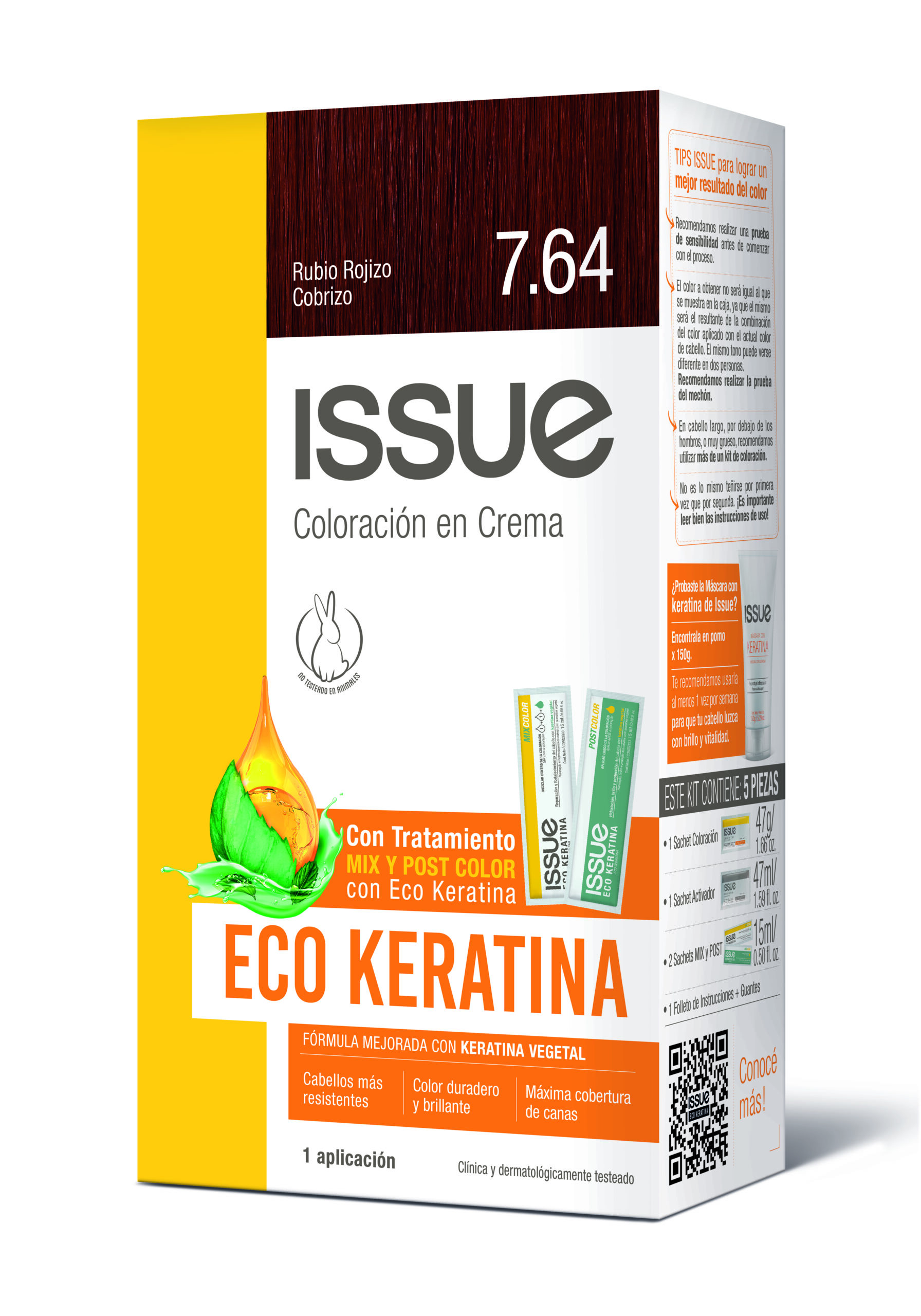 COLORACION ISSUE KIT ECO KERATINA N°7.64